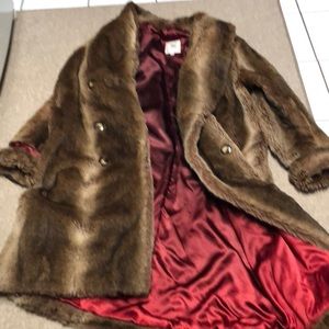 Faux fur mid  length coat